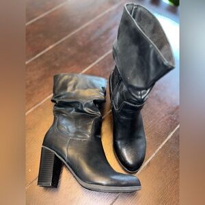 Women’s Black heel Boots slouch formal casual biker sport western party travel